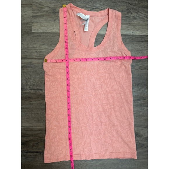 Athleta Momentum Tank Top Women's Small Coral Pink Floral Jacquard Athletic - Picture 7 of 7